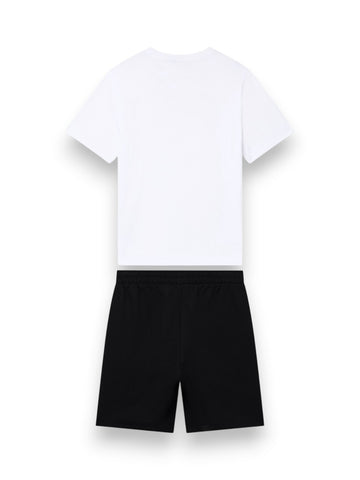 EA7 Tracksuit 100% Cotton - Tuta Bambino - Bianco/Nero