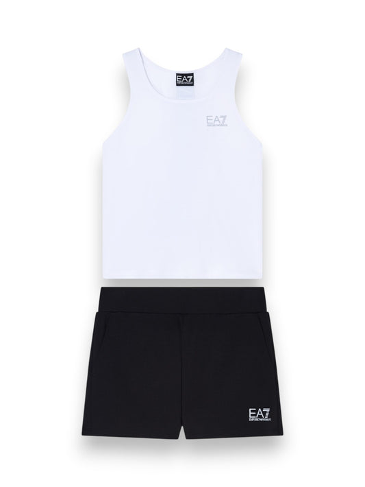 EA7 Set - Completo Bambina - Bianco/Nero