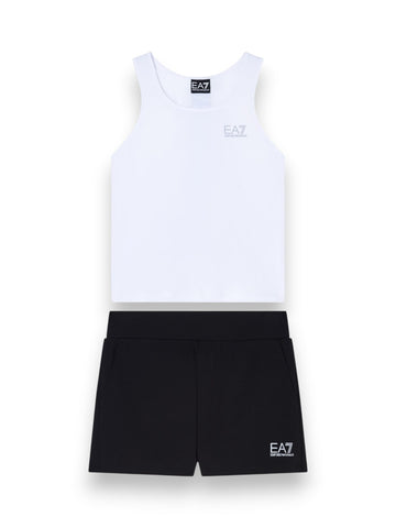 EA7 Set - Completo Bambina - Bianco/Nero