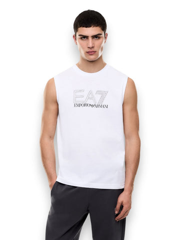 EA7 Tank 100% Cotton - T-Shirt Uomo - Bianco
