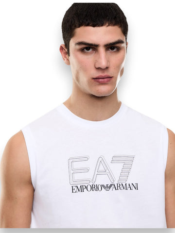 EA7 Tank 100% Cotton - T-Shirt Uomo - Bianco