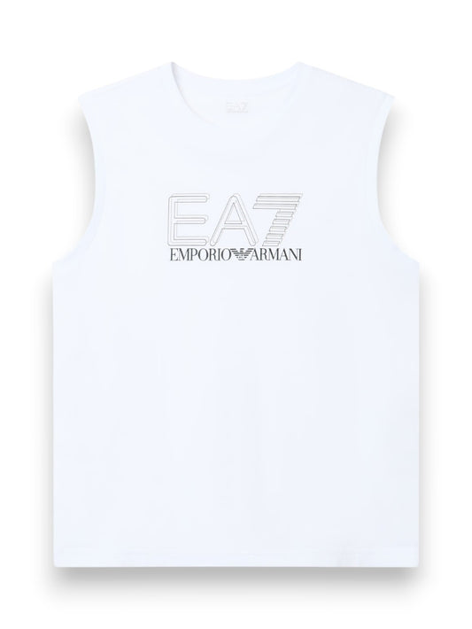 EA7 Tank 100% Cotton - T-Shirt Uomo - Bianco