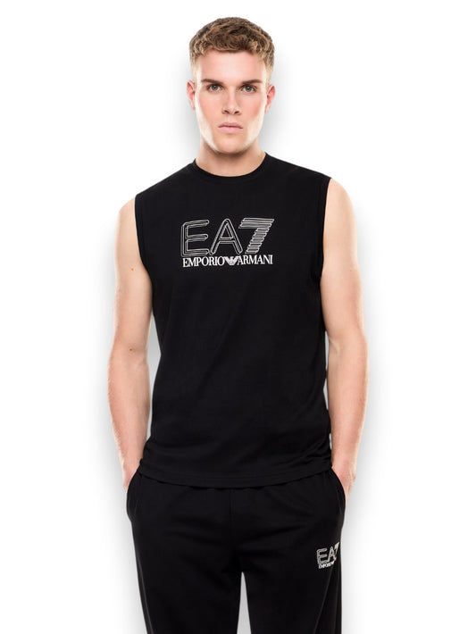 EA7 Tank 100% Cotton - T-Shirt Uomo - Nero