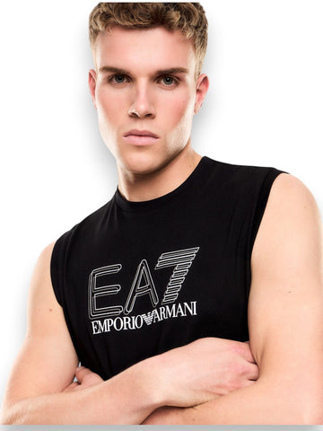 EA7 Tank 100% Cotton - T-Shirt Uomo - Nero