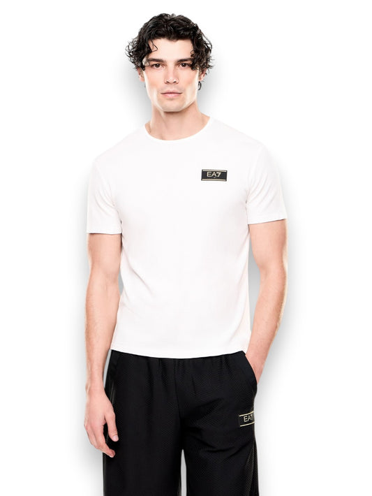 EA7 T-shirt Viscose Polyamide Elastane - T-Shirt Uomo - Panna