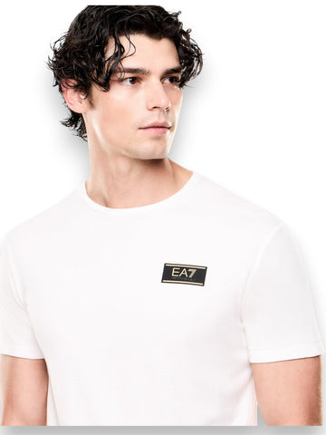EA7 T-shirt Viscose Polyamide Elastane - T-Shirt Uomo - Panna