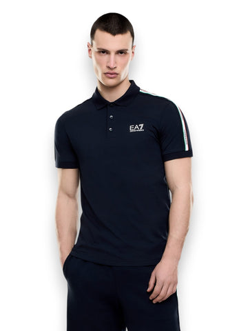 EA7 Polo Shirt 100% Cotton - T-Shirt Uomo - Blu