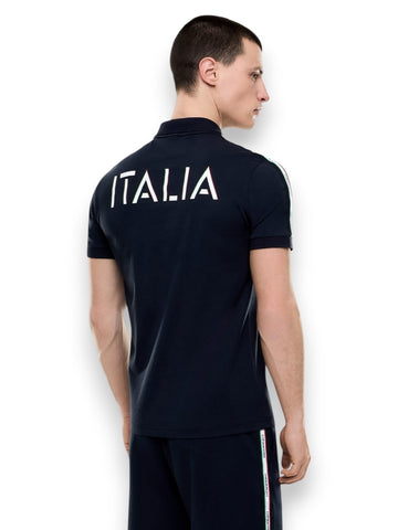 EA7 Polo Shirt 100% Cotton - T-Shirt Uomo - Blu