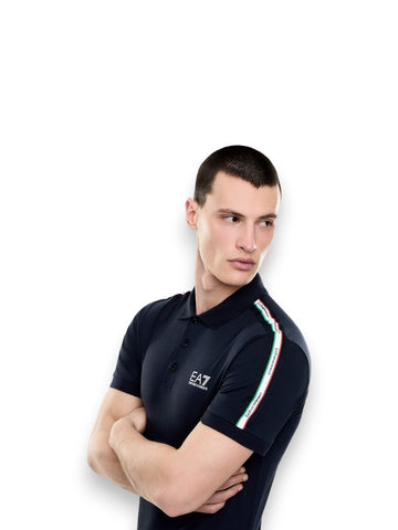 EA7 Polo Shirt 100% Cotton - T-Shirt Uomo - Blu