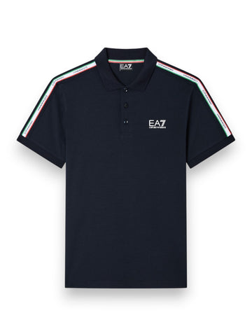 EA7 Polo Shirt 100% Cotton - T-Shirt Uomo - Blu