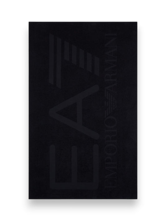 EA7 Towel Beachwear 100% Cotton - Accessori Mare Unisex - Nero