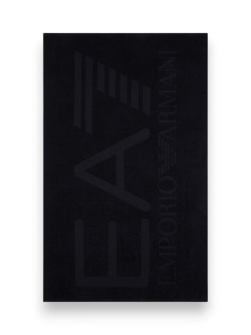 EA7 Towel Beachwear 100% Cotton - Accessori Mare Unisex - Nero