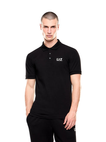 EA7 Polo Shirt 5% Elastane, 95% Cotton - T-Shirt Uomo - Nero