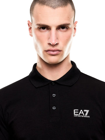 EA7 Polo Shirt 5% Elastane, 95% Cotton - T-Shirt Uomo - Nero
