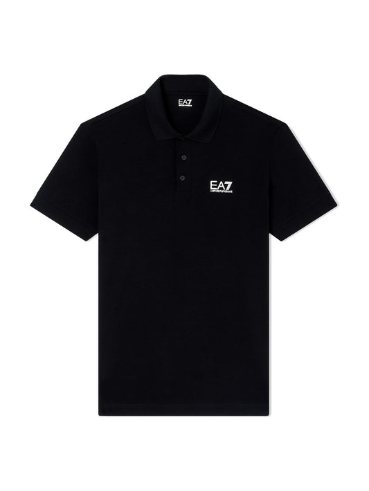 EA7 Polo Shirt 5% Elastane, 95% Cotton - T-Shirt Uomo - Nero