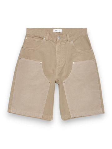 Edwin Double Knee Worker Short - Shorts Uomo - Fango