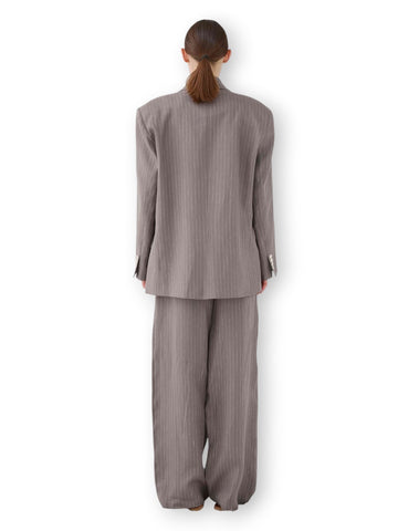 Eleh Pantaloni A Righe Con Tasche E Pinces - Pantaloni Donna - Grigio