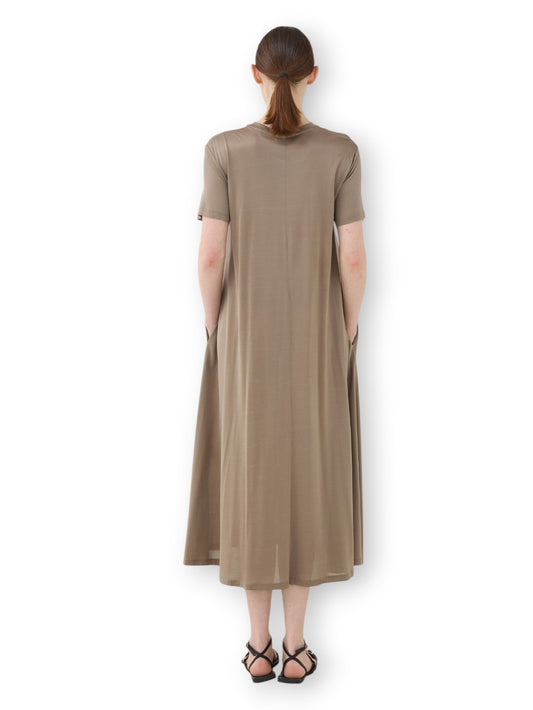 Eleh Abito Con Maniche Corte - Abiti Donna - Grigio Fango