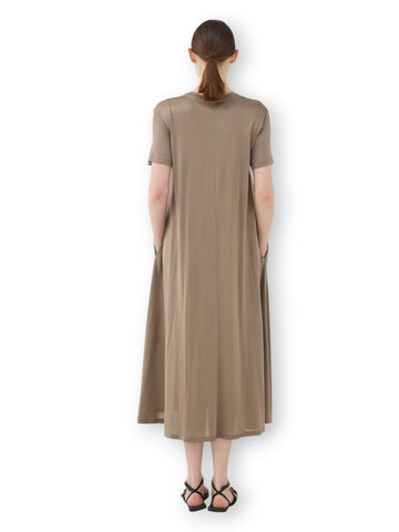 Eleh Abito Con Maniche Corte - Abiti Donna - Grigio Fango