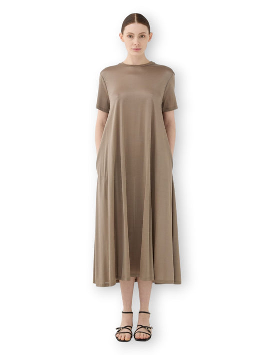 Eleh Abito Con Maniche Corte - Abiti Donna - Grigio Fango