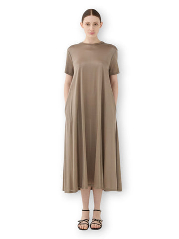 Eleh Abito Con Maniche Corte - Abiti Donna - Grigio Fango