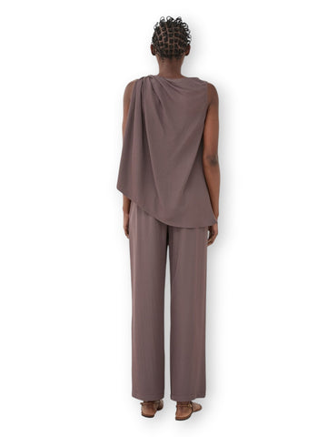 Eleh Top Con Nodo Laterale - T-Shirt Donna - Malva