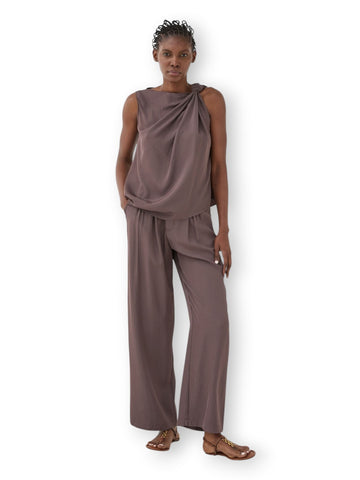 Eleh Top Con Nodo Laterale - T-Shirt Donna - Malva