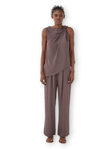 Eleh Pantaloni Con Pinces E Tasche - Pantaloni Donna - Malva