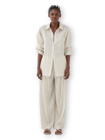 Eleh Camicia A Righe Con Colletto - Camicie Donna - Ecru'
