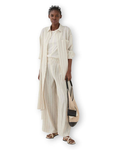 Eleh Camicia Lunga A Righe - Camicie Donna - Ecru'