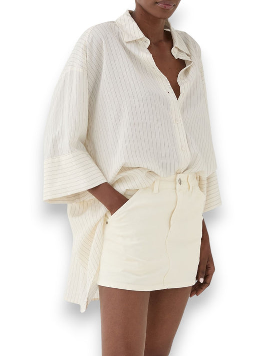 Eleh Camicia A Righe Con Colletto - Camicie Donna - Panna