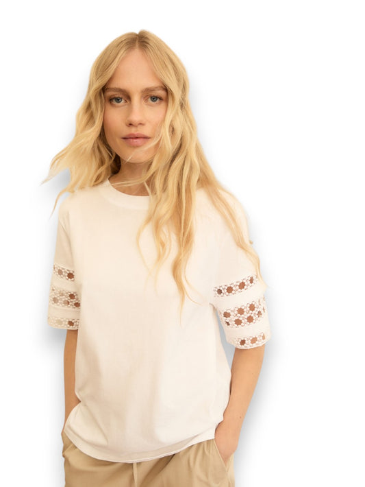Emme Marella T-Shirt Ape - T-Shirt Donna - Bianco Ottico