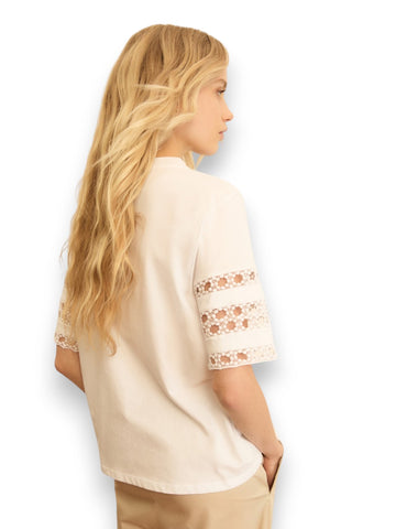 Emme Marella T-Shirt Ape - T-Shirt Donna - Bianco Ottico
