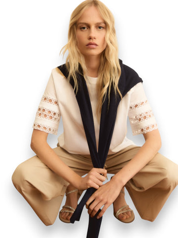 Emme Marella T-Shirt Ape - T-Shirt Donna - Bianco Ottico