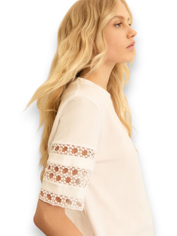 Emme Marella T-Shirt Ape - T-Shirt Donna - Bianco Ottico