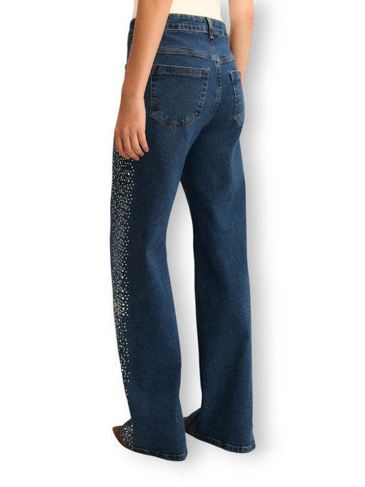 Emme Marella Pantalone Denim Crespo - Jeans Donna - Blu