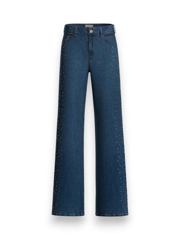 Emme Marella Pantalone Denim Crespo - Jeans Donna - Blu