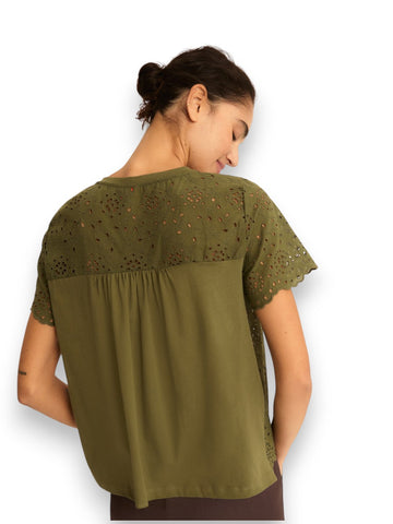 Emme Marella T-Shirt Veletta - T-Shirt Donna - Verde Militare
