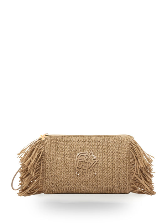 F**k Maxi Pochette - Borse Donna - Beige
