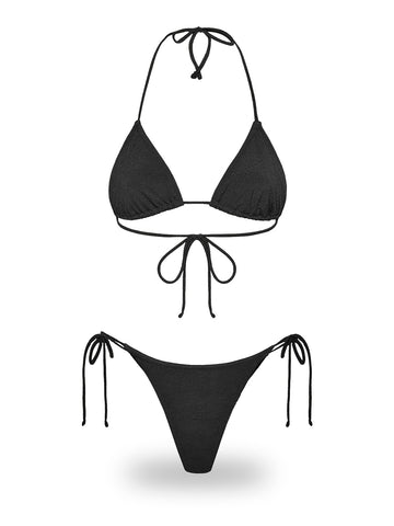 F**k Triangolo - Slip Regolabile White - Costumi Donna - Nero