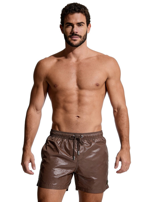 F**k Shorts Medio Cinto Regolabile Blue - Costumi Uomo - Marrone