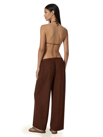 F**k Pantalone Palazzo Brown - Pantaloni Donna - Marrone