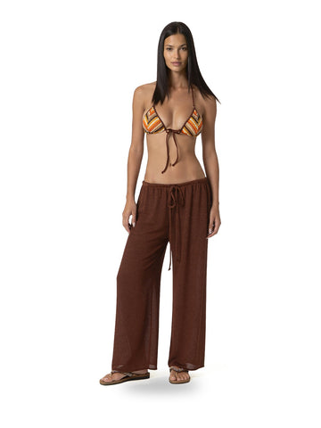 F**k Pantalone Palazzo Brown - Pantaloni Donna - Marrone
