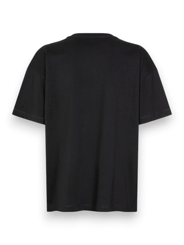 Gaelle T-Shirt Paricollo Mezza Manica In Jersey Con Pioggia Strass - T-Shirt Donna - Nero