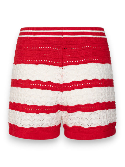 Gaelle Shorts In Maglia A Righe - Shorts Donna - Rosso