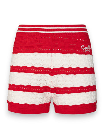 Gaelle Shorts In Maglia A Righe - Shorts Donna - Rosso