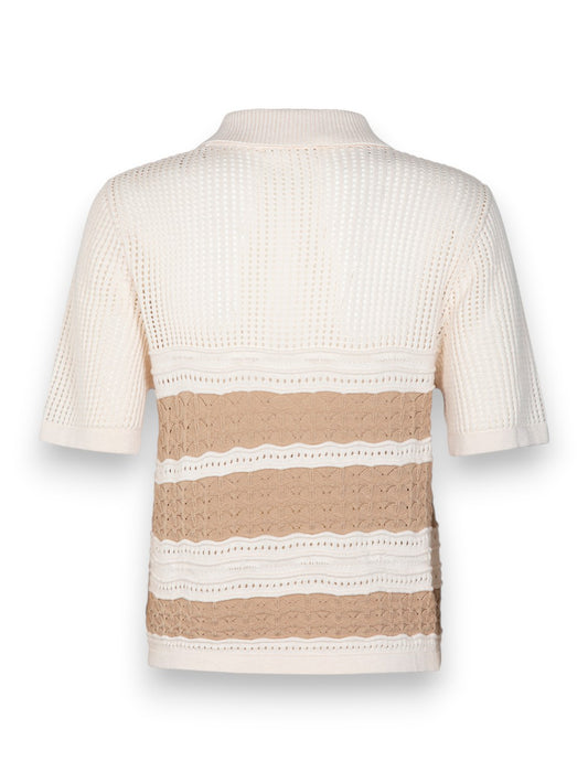 Gaelle Polo In Maglia A Righe - T-Shirt Donna - Beige