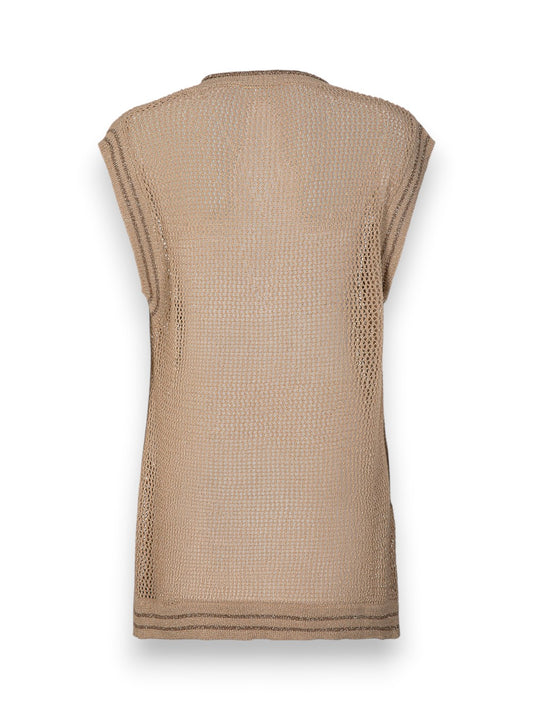 Gaelle Canotta Over In Maglia - T-Shirt Donna - Beige