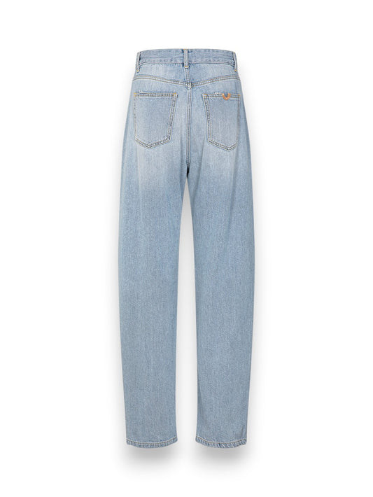 Gaelle Pantalone Balloon In Denim - Pantaloni Donna - Blu