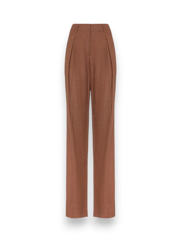 Gaelle Pantalone Dritto In Mistolino - Pantaloni Donna - Moka